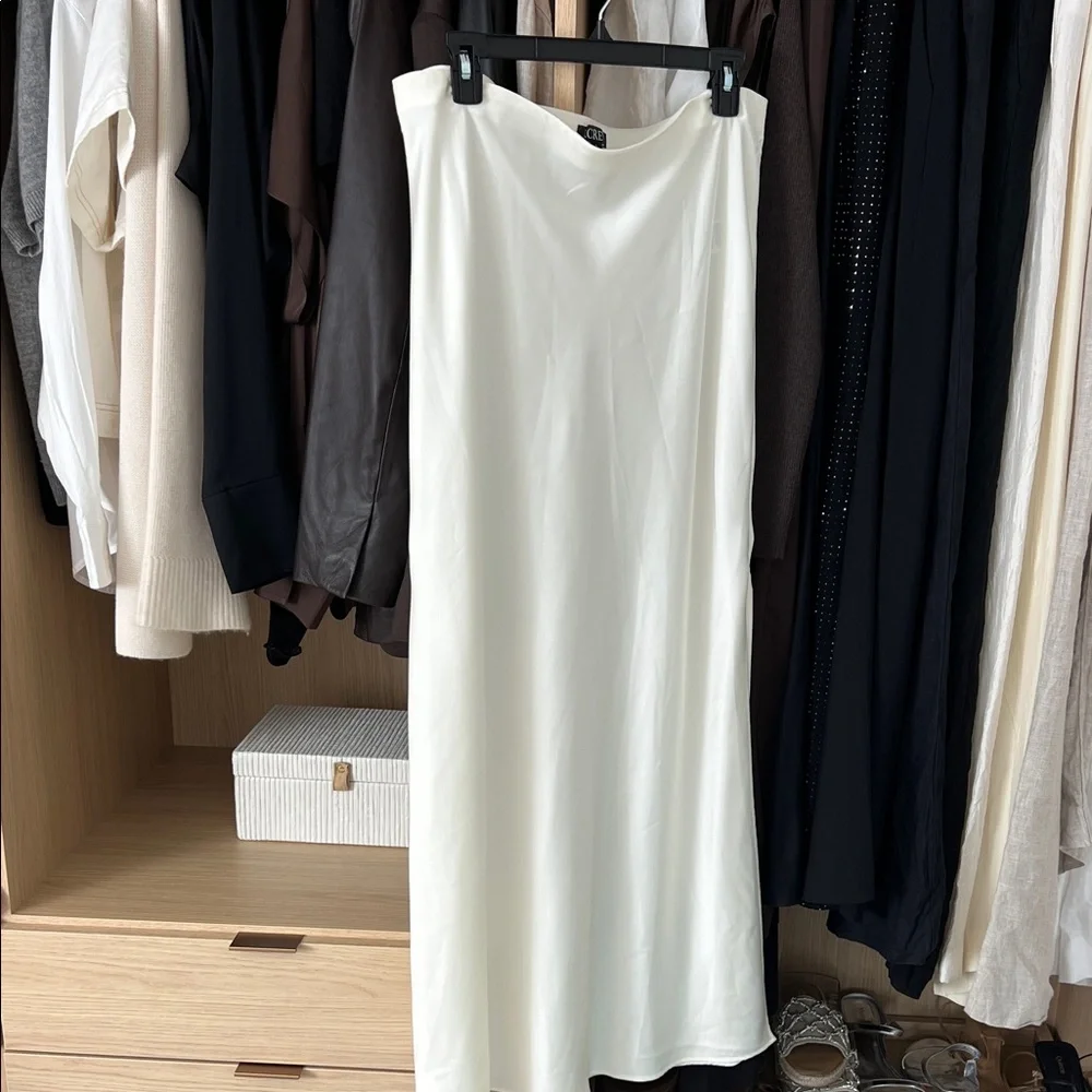 J. Crew Gwyneth slip skirt white Size L - Picture 1 of 7